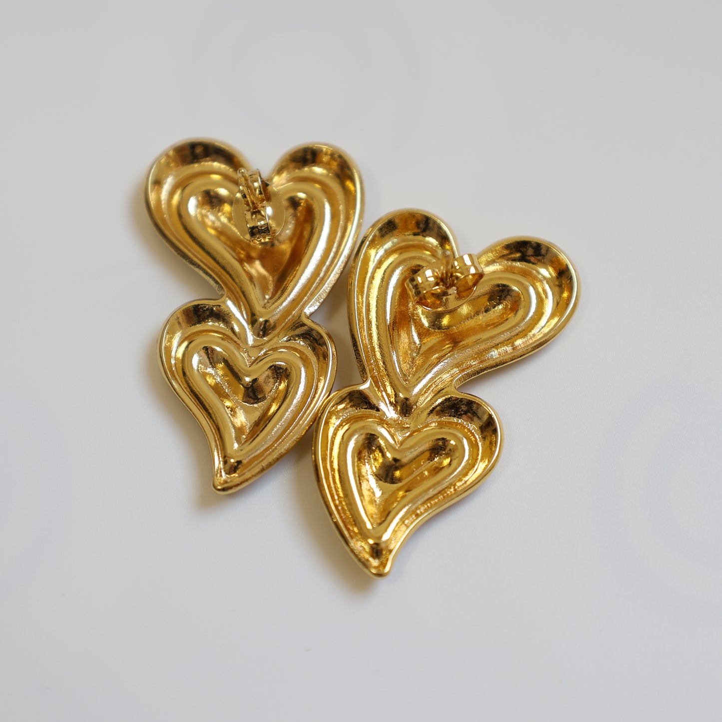 Double Heart Stud Earrings - image 5