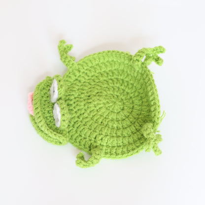 Crochet Frog Cup Coaster - image 3