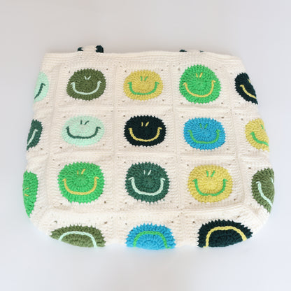 Crochet Smiley Granny Square Tote Bag - image 2