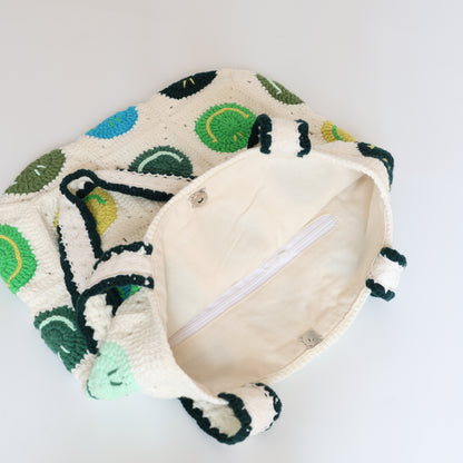 Crochet Smiley Granny Square Tote Bag - image 3