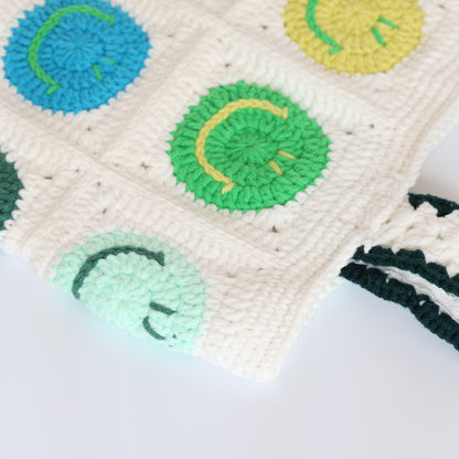 Crochet Smiley Granny Square Tote Bag - image 4