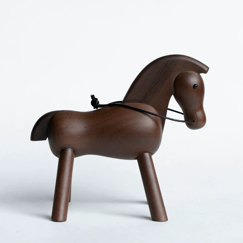 Creative Office Gif Walnut Wood Horse - 13cm Tall