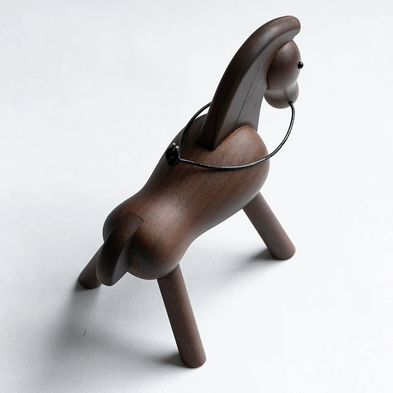 Creative Office Gif Walnut Wood Horse - 13cm Tall