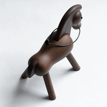 Creative Office Gif Walnut Wood Horse - 13cm Tall