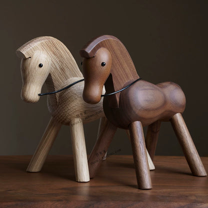 Creative Office Gif Walnut Wood Horse - 13cm Tall