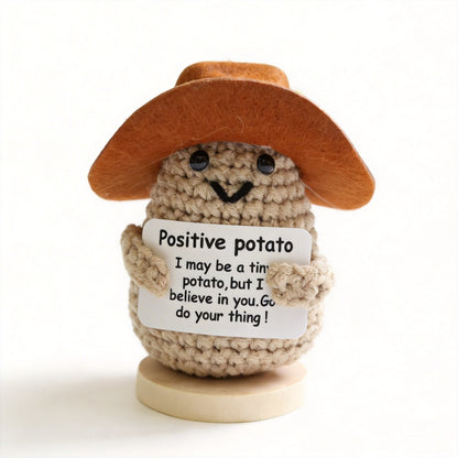 Crochet Cowboy Positive Potato Desk Buddy - image 1