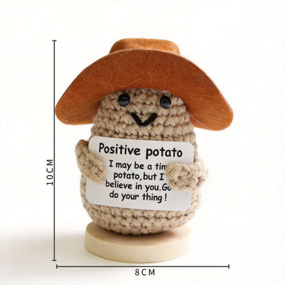Crochet Cowboy Positive Potato Desk Buddy - image 2