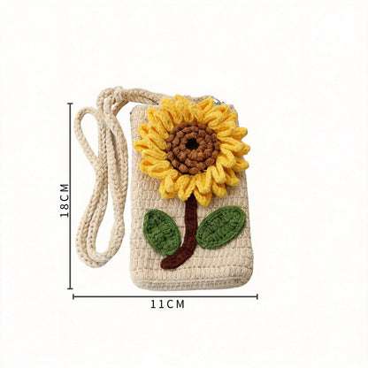Crochet Sunflower Crossbody Phone Bag - image 5