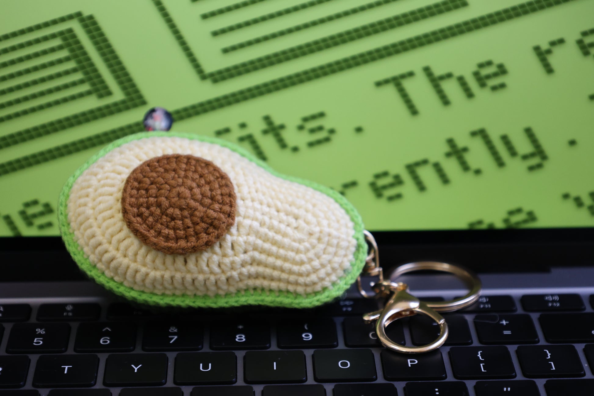 Crochet Avocado Keychain - image 2