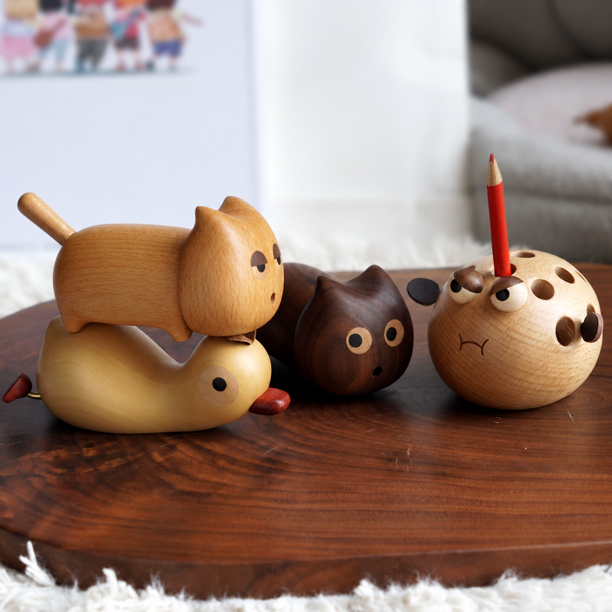 Creative Office Gif Curious Cat - North American Black Walnut (toothpicks Not Included)