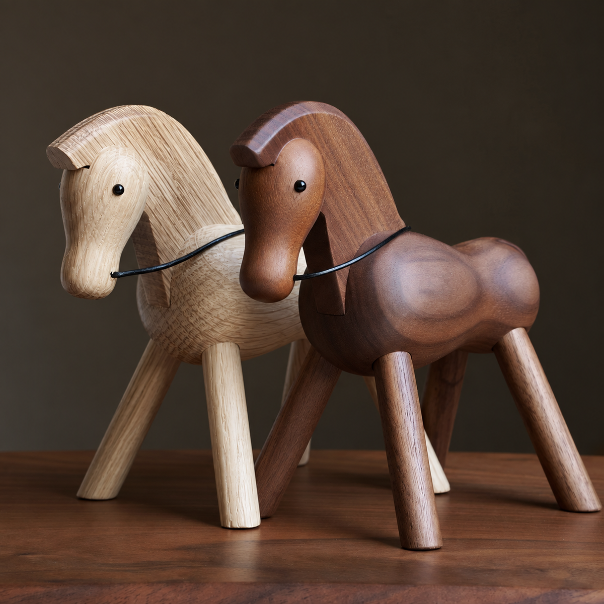 Creative Office Gif Wooden Oak Horse - 13cm Tall
