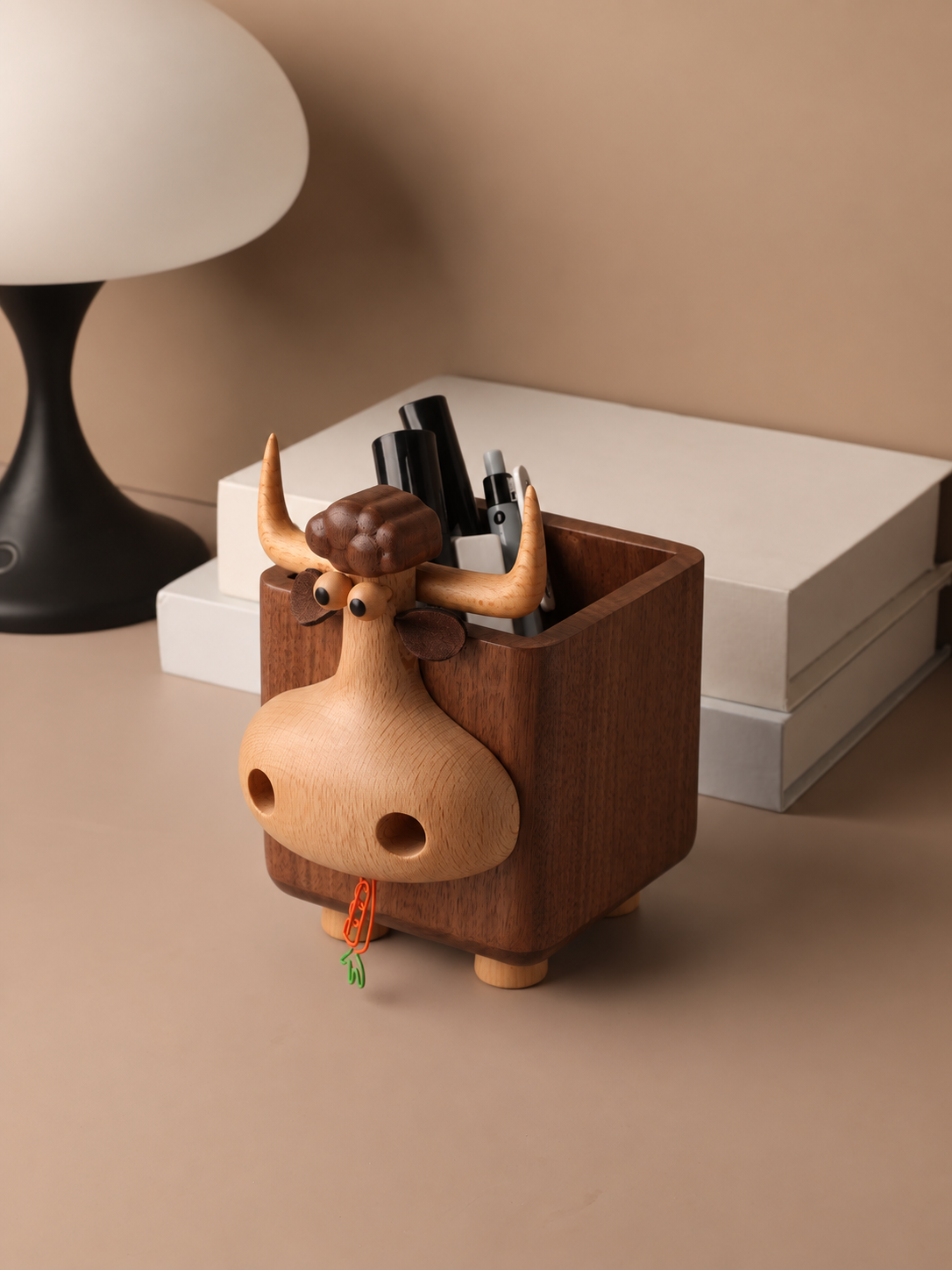 Desktop Storage Gift Calf Pen Holder