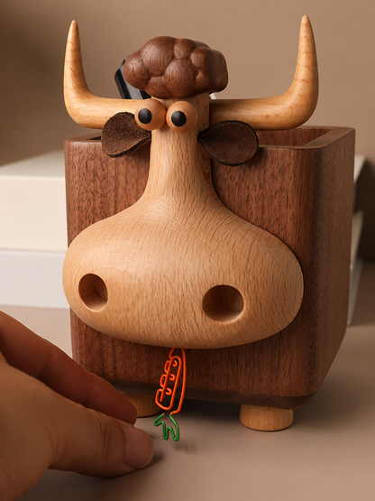Desktop Storage Gift Calf Pen Holder